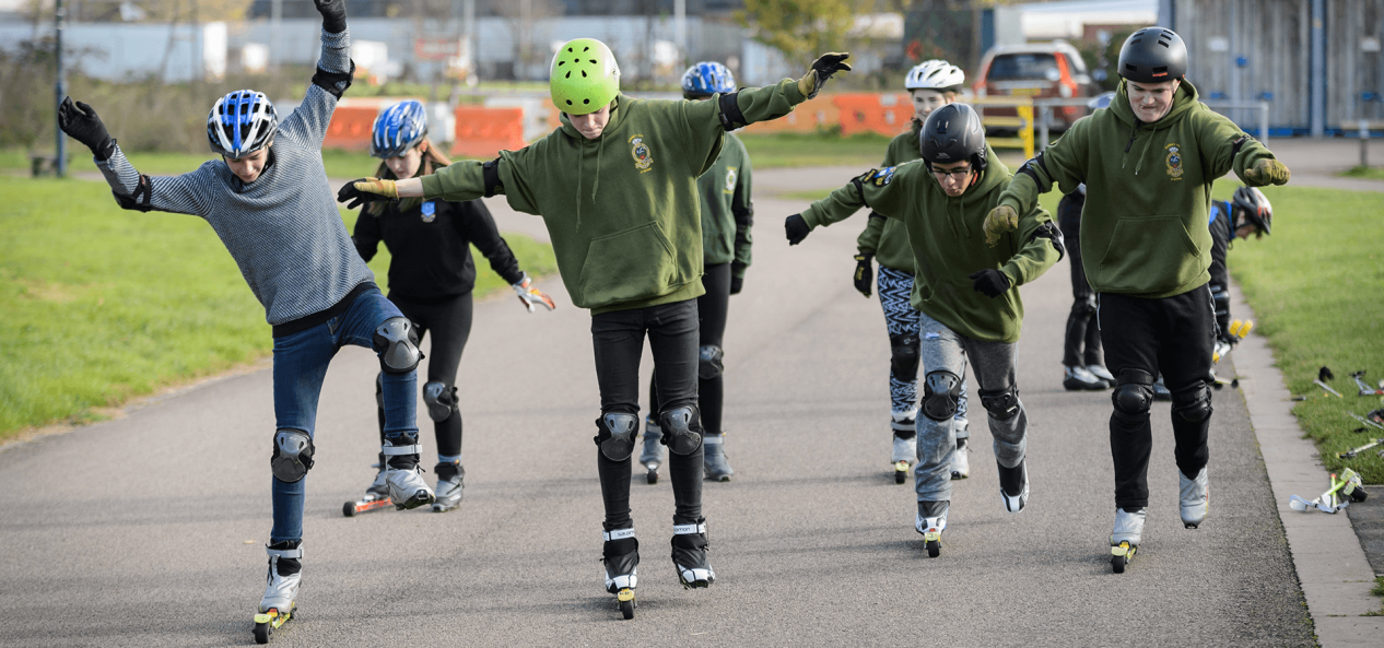 Our funds landing page skating group together